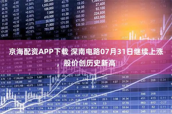 京海配资APP下载 深南电路07月31日继续上涨，股价创历史新高